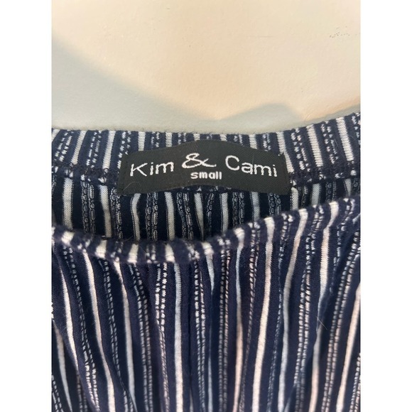 Kim & Cami Off the Shoulder Navy Machine Wash Size Small - Picture 3 of 4